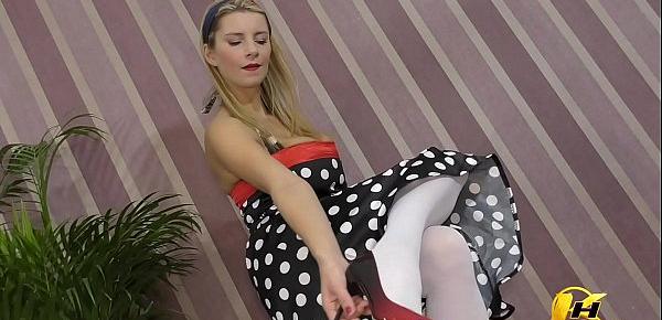  Katerina Hartlova in PinUp Style boobs pussy and feet play